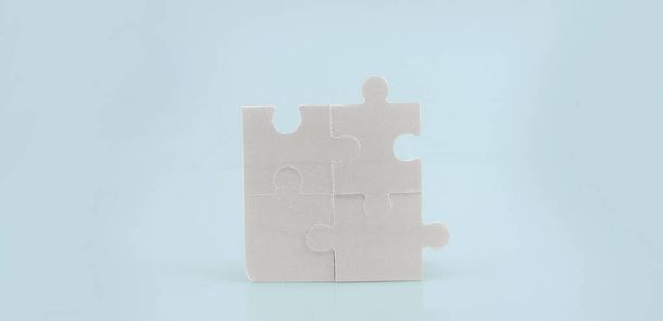 Connecting jigsaw puzzle Business solutions success and strategy concept - Photo, Image