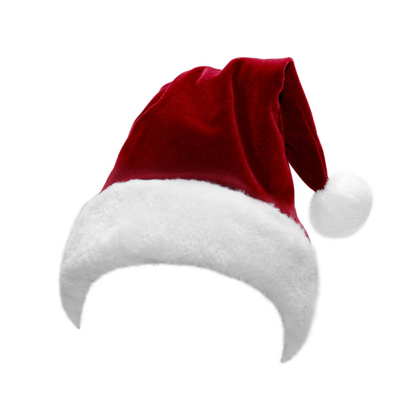 Mikołajowa czapka. Kostium. Wesołych Świąt koncepcja kartki okolicznościowej - Zdjęcie, obraz