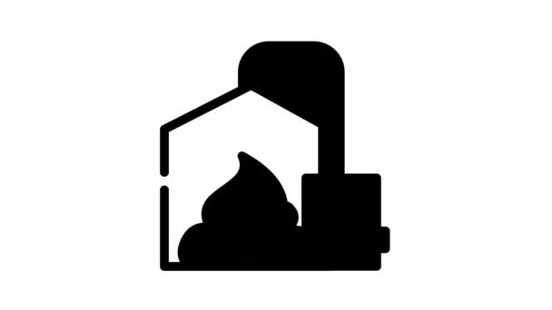 método de obtención de heces biogás línea icono de animación - Metraje, vídeo