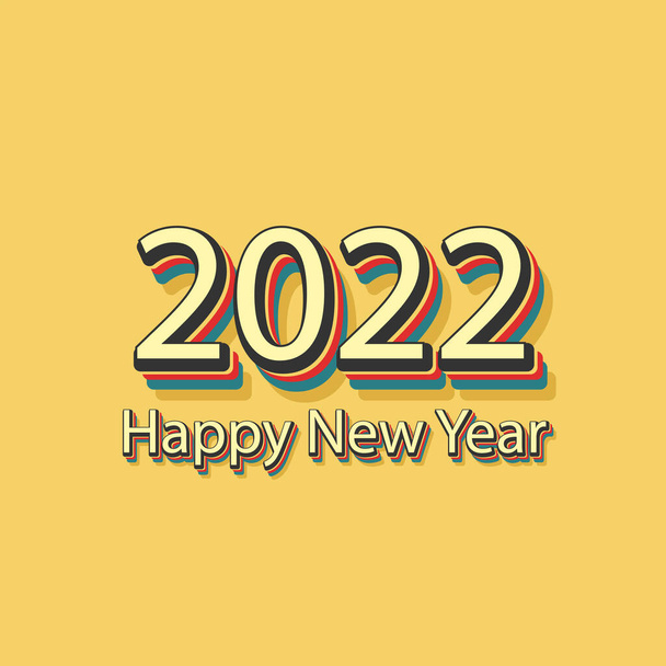 šťastný nový rok 2022 retro písmo vintage pozadí - Vektor, obrázek
