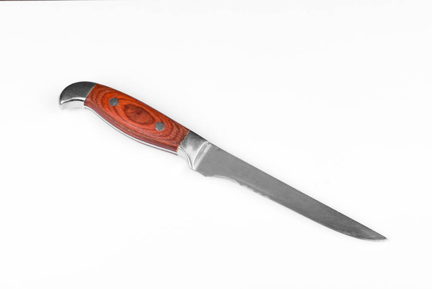 Bela faca de mesa isolada em um fundo branco. Talheres em um fundo branco - Foto, Imagem