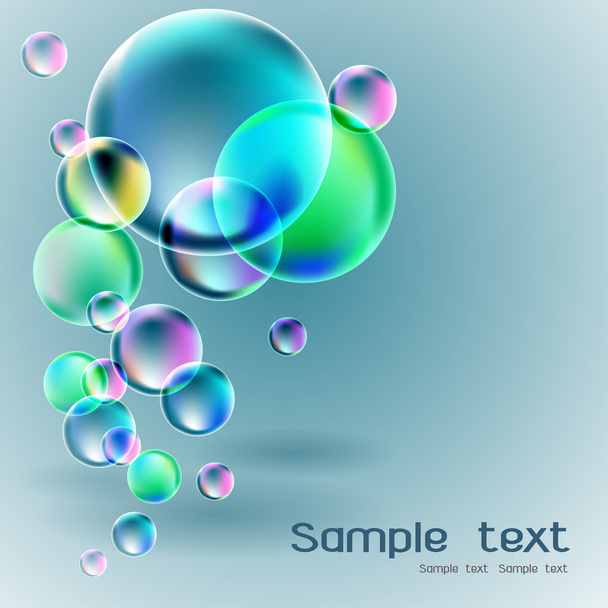 Transparent soap bubble on gray background  - Vector, afbeelding