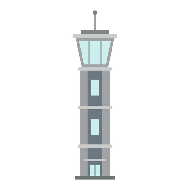 airport control tower flat clipart vector illustration - Vector, imagen
