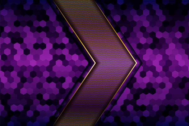 Абстрактный элегантный темно-фиолетовый цвет на фоне слоя перекрытия с золотым градиентом - Вектор,изображение