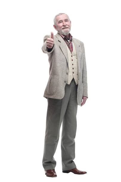 full-length. casual elderly man in business clothes . - Фото, зображення