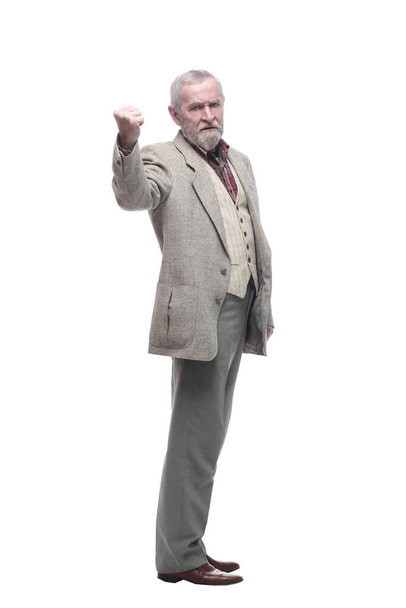 full-length. casual elderly man in business clothes . - Фото, зображення