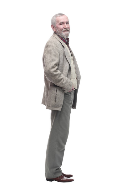 full-length. casual elderly man in business clothes . - Foto, afbeelding