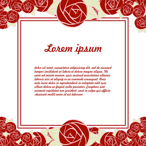 Card with flowers and place for text - Vector, afbeelding