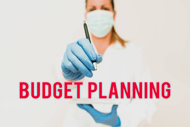 Inspiration showing sign Budget Planning. Conceptual photo The written description about current and future expenses Demonstrating Medical Techology Presenting New Scientific Discovery - Photo, Image