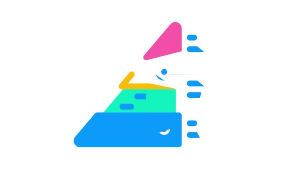 pyramid maslow color icon animation - Footage, Video