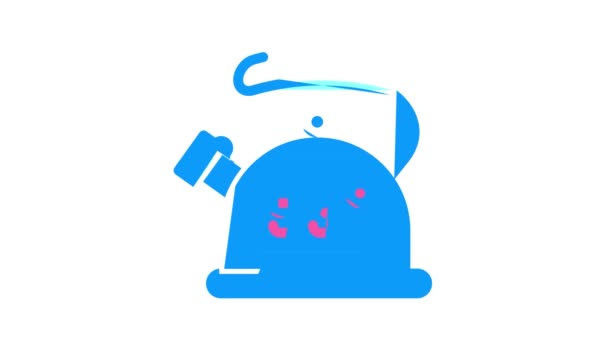 kettle for boiling water color icon animation - Кадри, відео