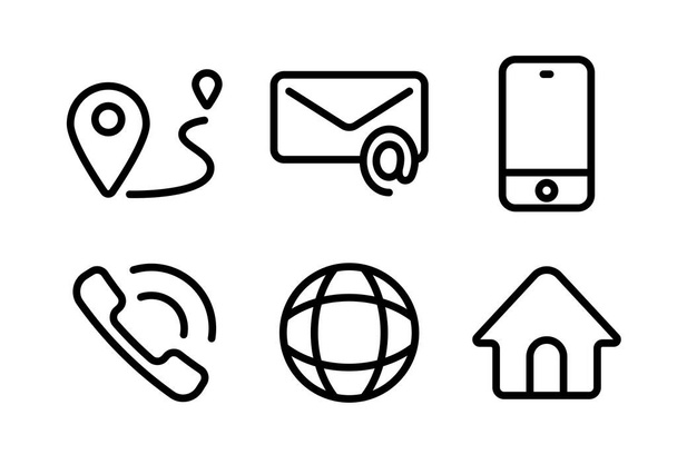 Conjunto de iconos de contacto empresarial, vector - Vector, Imagen