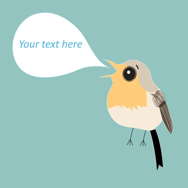 robin bird with bubble for text  - Vektör, Görsel