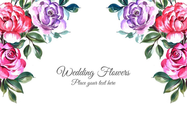 	Wedding decorative flowers frame background - Vector, Image
