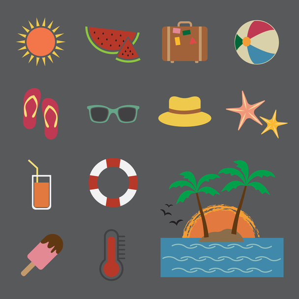Summer icon - Vetor, Imagem