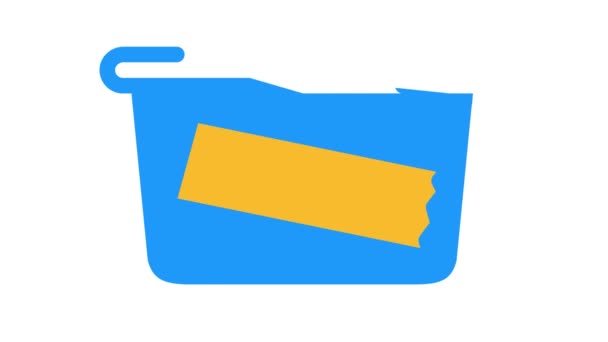 podpisane lunchbox kolor ikona animacji - Materiał filmowy, wideo