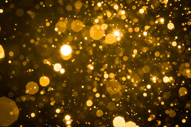 Abstract blur gold sparkle bokeh background - Photo, Image