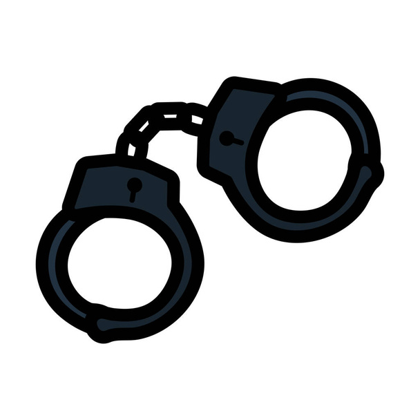 Police Handcuff Icon. Editable Bold Outline With Color Fill Design. Vector Illustration. - Vector, Image