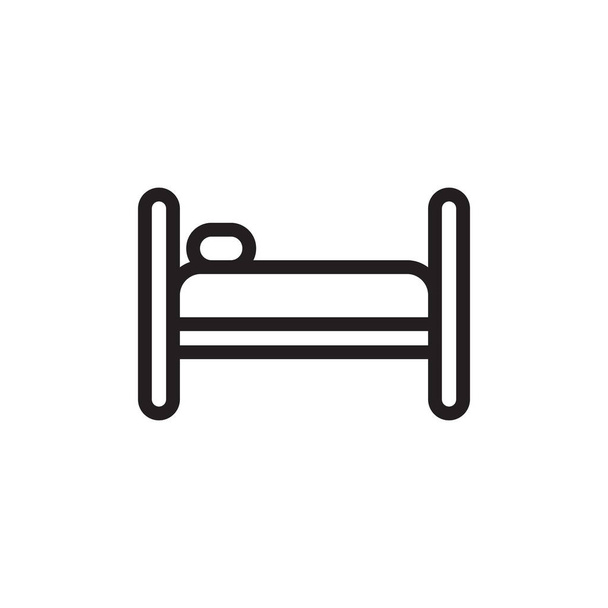 Кровать, значок в векторе. Логотип - Вектор,изображение
