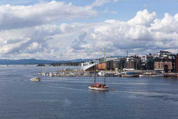 З видом на Осло і фіорд Осло стіни фортеця Акерсхус. Норвегія - Фото, зображення