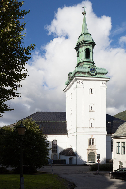 Bergen, Norwegia. Nowy kościół. - Zdjęcie, obraz