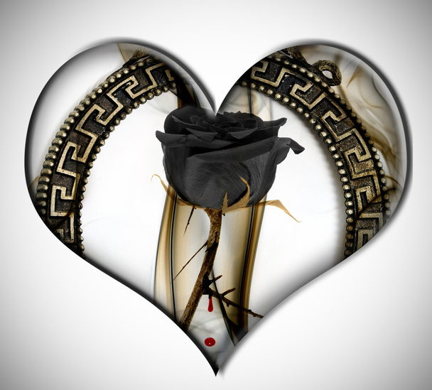 Corazón de rosa negro
 - Foto, imagen