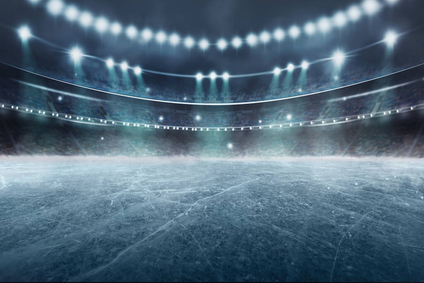  Hockey pista de hielo deporte arena campo vacío - estadio - Foto, imagen