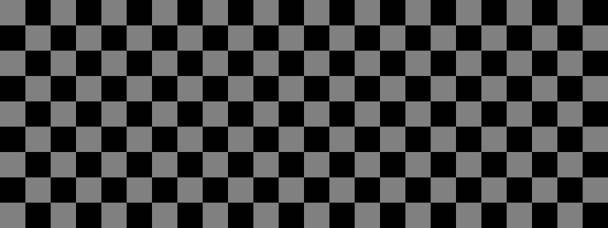 Checkerboard banner. Black and Grey colors of checkerboard. Small squares, small cells. Chessboard, checkerboard texture. Squares pattern. Background. Repeatable texture. - Photo, Image