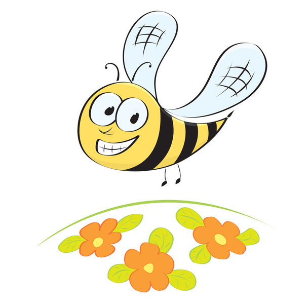 Söpö pieni sarjakuva mehiläinen
 - Vektori, kuva