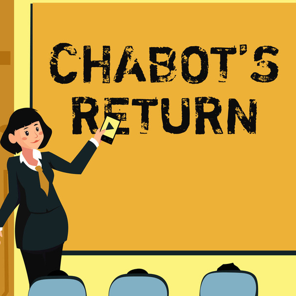 Концептуальный дисплей Chabot S Return. Концепция, означающая возвращение разговора с помощью слухового или текстового метода - 42290 - Фото, изображение