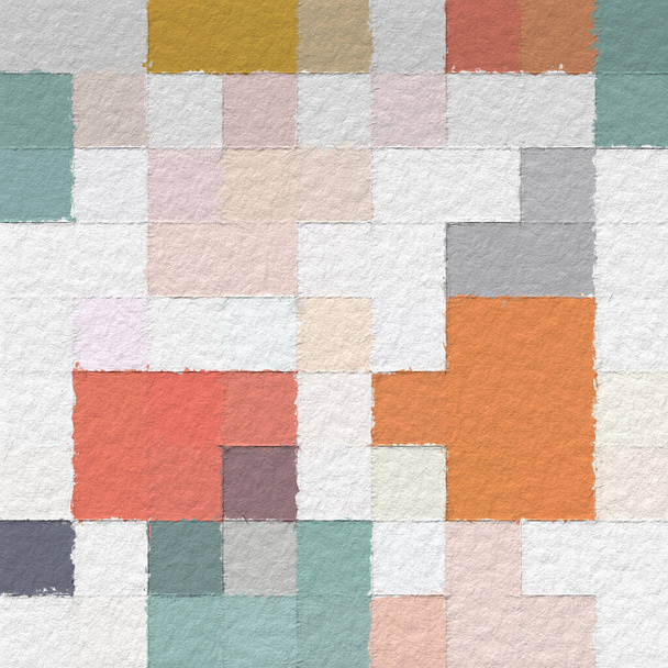 Colorful abstract mosaic with a rough texture background. Colored square pattern background. Picture for creative wallpaper or design art work. Backdrop have copy space for text. - Fotografie, Obrázek