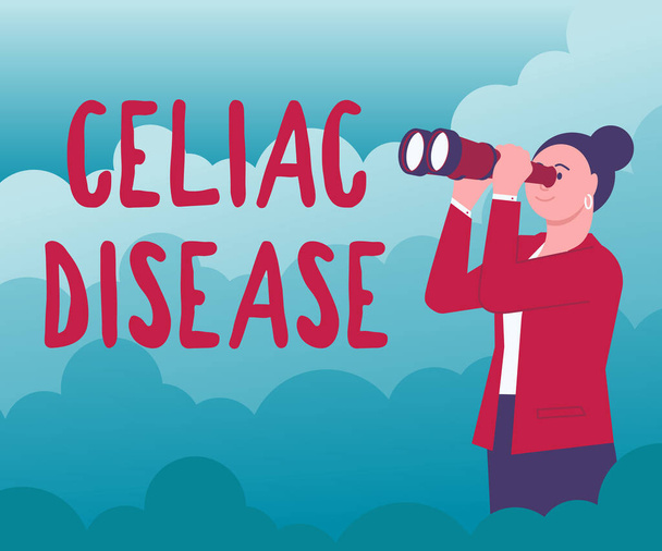 Kézírás üzenet Celiac betegség. Üzleti kirakat autoimmun betegség, amely elsősorban érinti a vékonybél -42514 - Fotó, kép