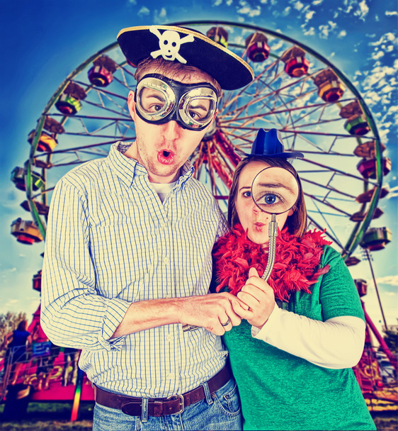 Crazy looking couple at a fair - Photo, Image