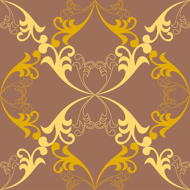 patroon geel bruin abstractie behang ontwerp ovaal - Vector, afbeelding