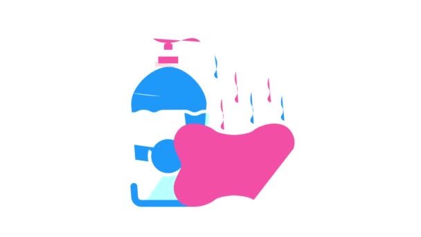 animace barevné ikony vůně mýdla - Záběry, video