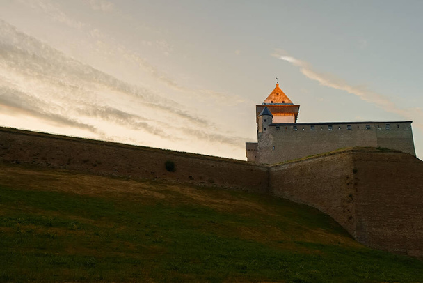 Narva Castle on the border of Estonia and Russia. - Zdjęcie, obraz