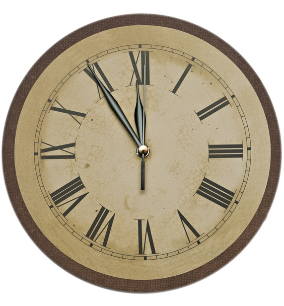 Старий годинник ізольовано на білому. старий старовинний годинник обличчя
  - Фото, зображення