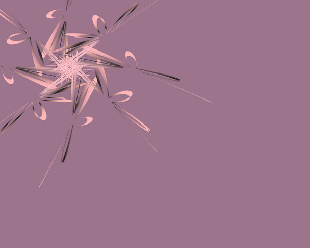 Abstracte delicate achtergrond, abstracte roze-grijze bloem op een lila op een roze achtergrond. Modern design. Banner voor tekst. - Vector, afbeelding
