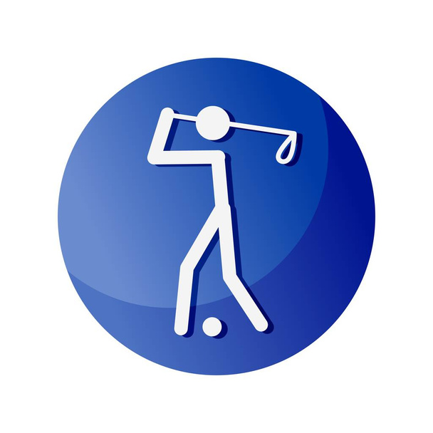 Golf. An icon of Olympic sports. The badge of the Summer and Winter Olympic Games. Vector illustrations. - Vector, Image