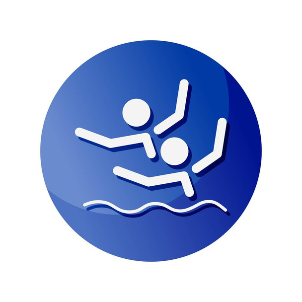Synchronized swimming. An icon of Olympic sports. The badge of the Summer and Winter Olympic Games. Vector illustrations. - Vector, Image