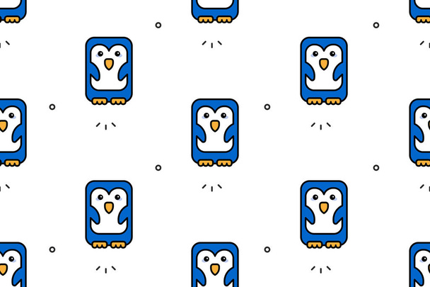 Seamless pattern with Penguins. Icon design. Template elements - ベクター画像