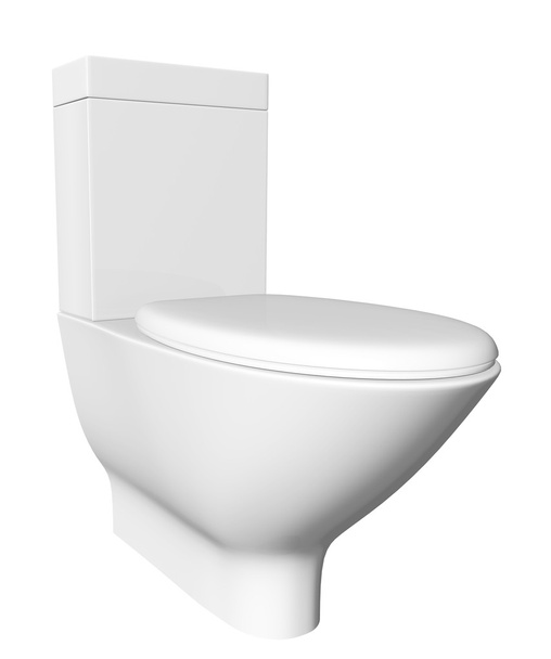 Bol et couvercle de toilette moderne en céramique blanche et acrylique, isolé contre un wh
 - Photo, image