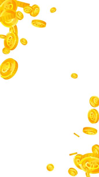 European Union Euro coins falling. Majestic scattered EUR coins. Europe money. Breathtaking jackpot, wealth or success concept. Vector illustration. - Vector, Image