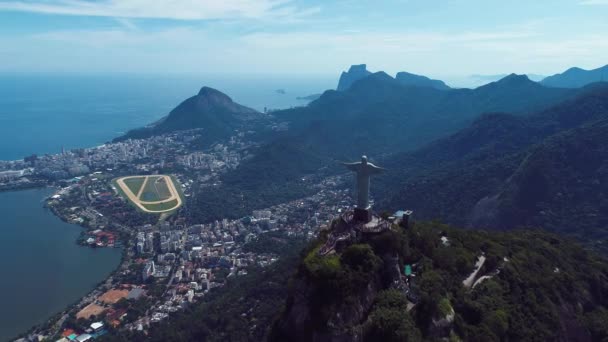 Aerial landscape of summer travel at Rio de Janeiro Brazil. Landmark of coast city. Tropical travel. Summer scenery. - Footage, Video