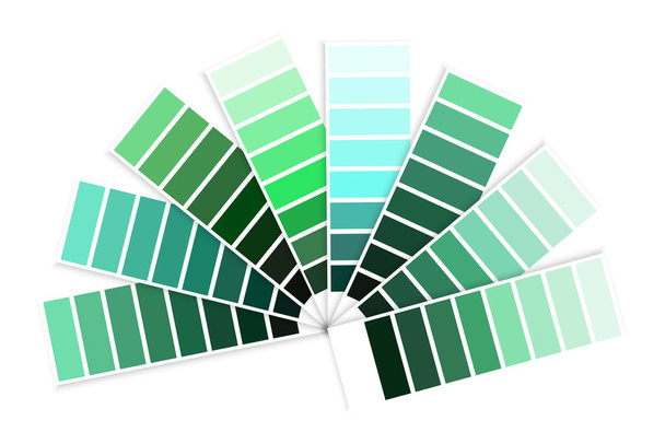 Green palette swatch. Gradient tone. Interior design concept. Fashion art style. Vector illustration. Stock image.  - Vector, Image