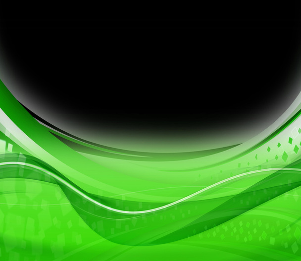fekete absztrakt háttér zöld hullám - Fotó, kép