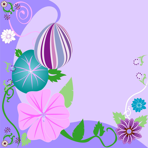 Easter Egg Floral Background - Vetor, Imagem