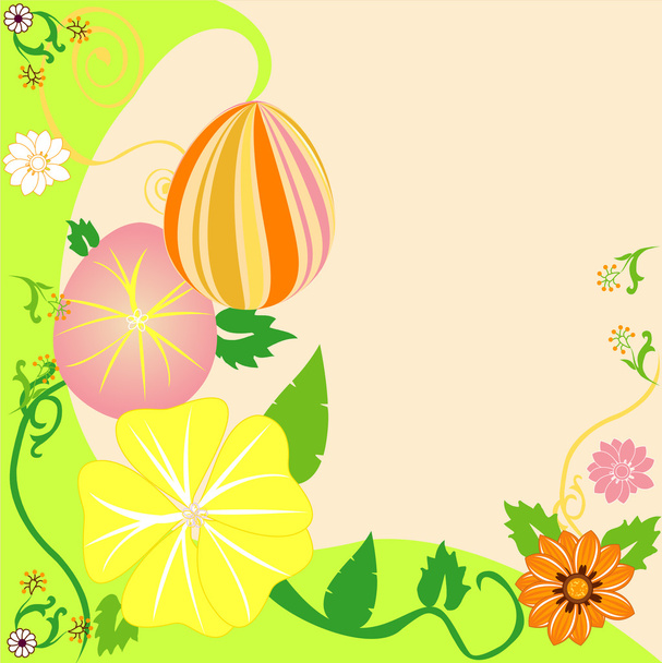 Easter Egg Floral Background 2 - Вектор,изображение