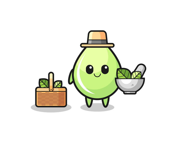 melon juice drop herbalist cute cartoon , cute design - Vector, Image