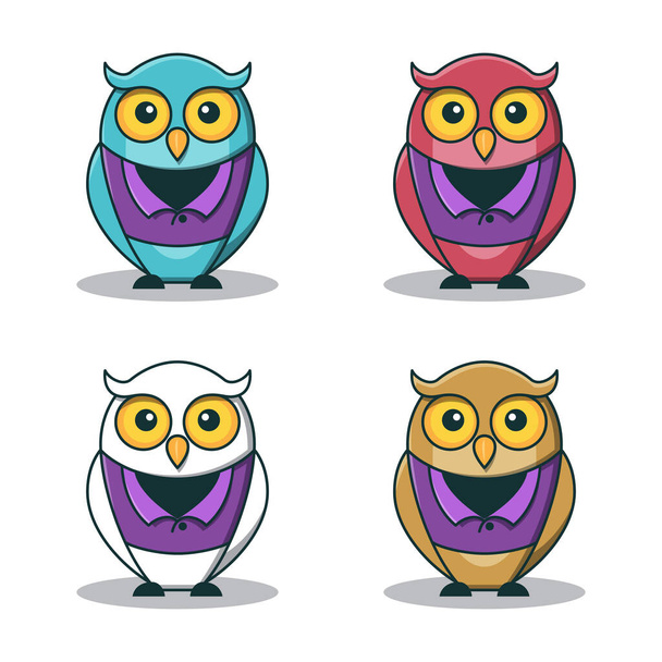 Wise Wisdom Owl Bird Teacher Education Character Cartoon Isolated - Vector, Image